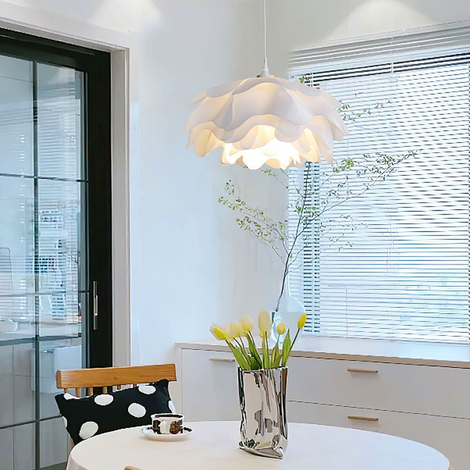 Elegant White Flower Pendant Light With LED E27 For Modern Ceiling Lamp Home Decor And Contemporary Interior Lighting