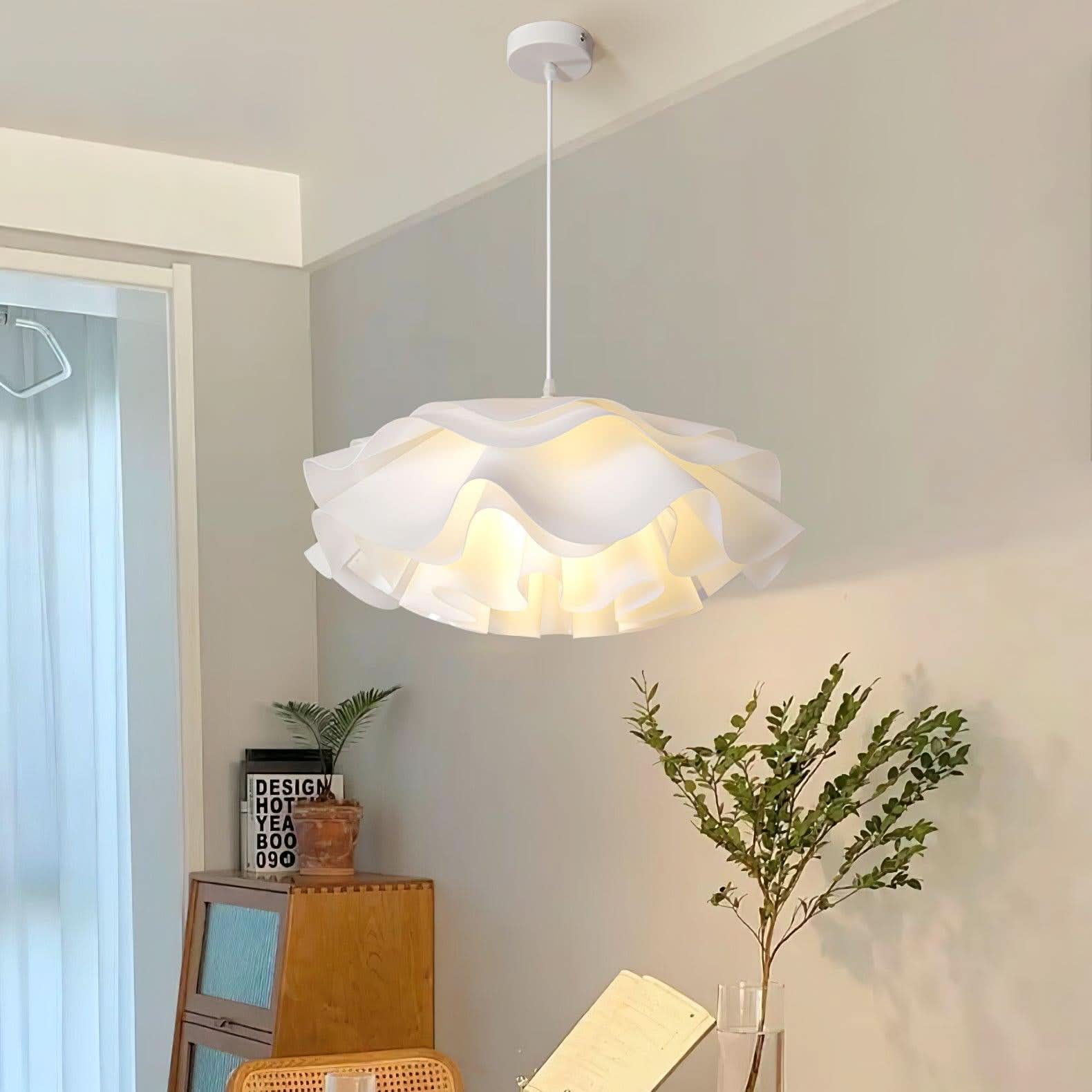 Elegant White Flower Pendant Light With LED E27 For Modern Ceiling Lamp Home Decor And Contemporary Interior Lighting