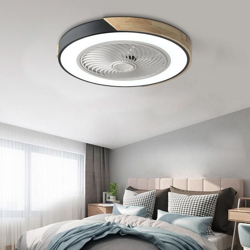 Moderne trådløst LED-loftlys med integreret ventilator til moderne hjem og interiører