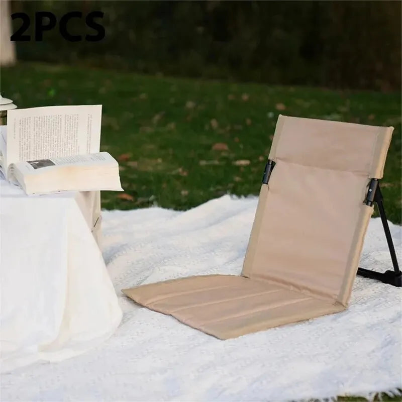 Foldable Camping Chair Outdoor Garden Park Single Lazy Chair Backrest Cushion Picnic Camping Folding Back Chair Beach Chairs 0