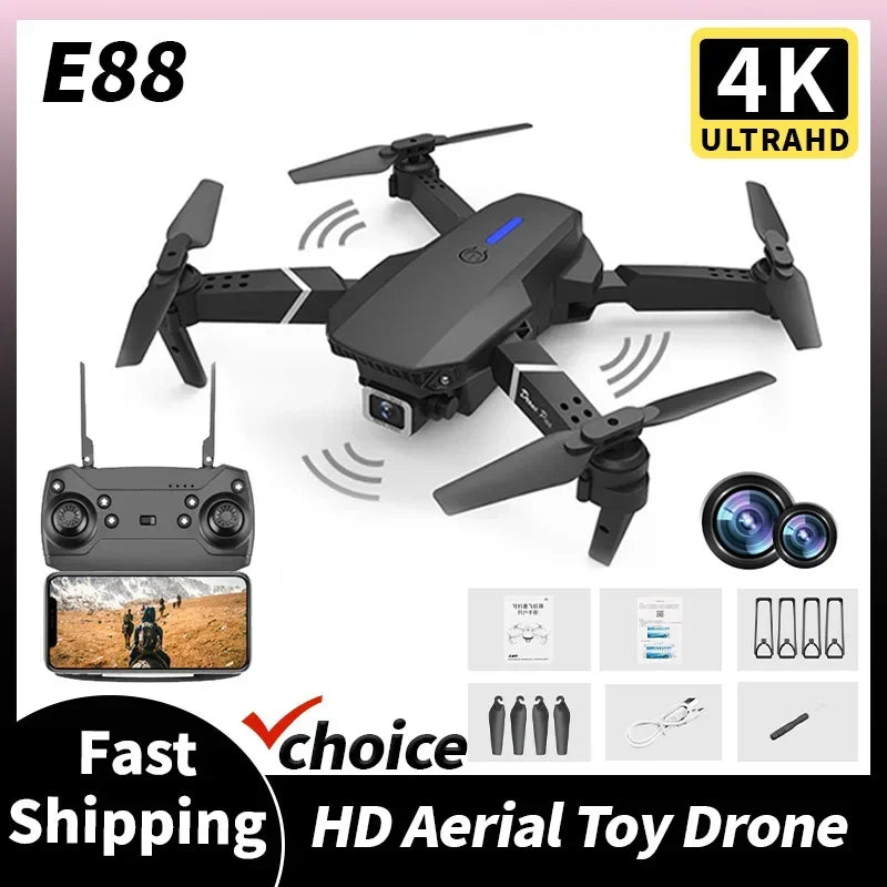 Foldable New E88 Pro RC Drone With 4K Professional 1080P Wide Angle Dual HD Camera WIFI FPV Quadcopter Height Hold 2