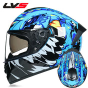 Full Face Racing Helmets Winter Warm Double Visor Motorcycle Helmet Motorbike Sports helmet LVS-701 14