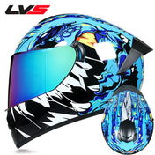 Full Face Racing Helmets Winter Warm Double Visor Motorcycle Helmet Motorbike Sports helmet LVS-701 15