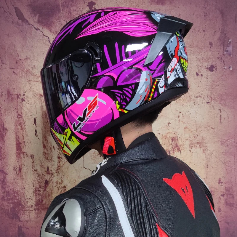 Full Face Racing Helmets Winter Warm Double Visor Motorcycle Helmet Motorbike Sports helmet LVS-701 15