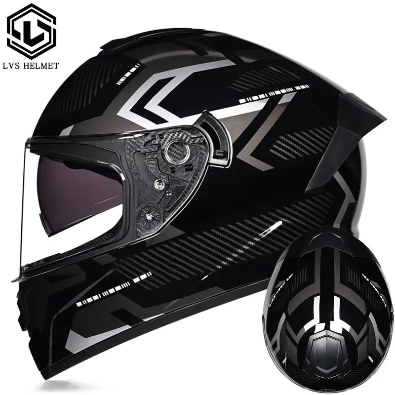 Full Face Racing Helmets Winter Warm Double Visor Motorcycle Helmet Motorbike Sports helmet LVS-701 16