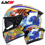 Full Face Racing Helmets Winter Warm Double Visor Motorcycle Helmet Motorbike Sports helmet LVS-701 18