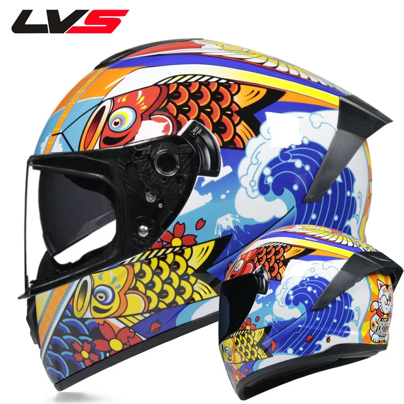 Full Face Racing Helmets Winter Warm Double Visor Motorcycle Helmet Motorbike Sports helmet LVS-701 18