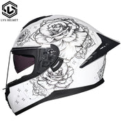 Full Face Racing Helmets Winter Warm Double Visor Motorcycle Helmet Motorbike Sports helmet LVS-701 19