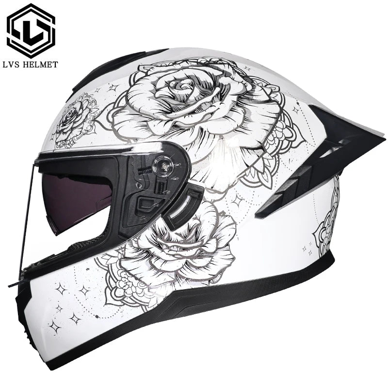 Full Face Racing Helmets Winter Warm Double Visor Motorcycle Helmet Motorbike Sports helmet LVS-701 19