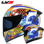 Full Face Racing Helmets Winter Warm Double Visor Motorcycle Helmet Motorbike Sports helmet LVS-701 22