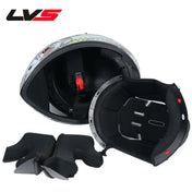 Full Face Racing Helmets Winter Warm Double Visor Motorcycle Helmet Motorbike Sports helmet LVS-701 5