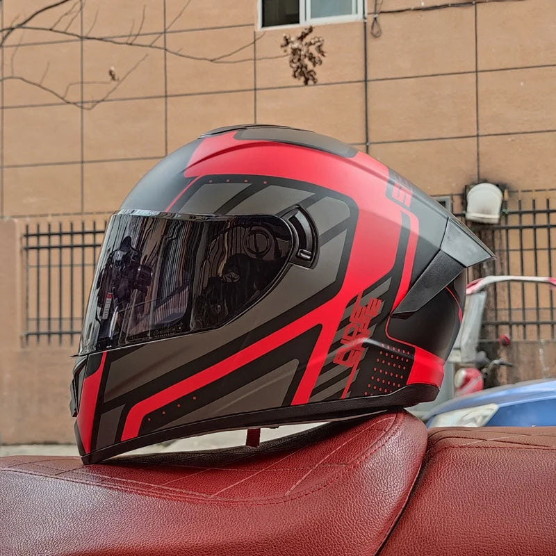 Full Face Racing Helmets Winter Warm Double Visor Motorcycle Helmet Motorbike Sports helmet LVS-701 6