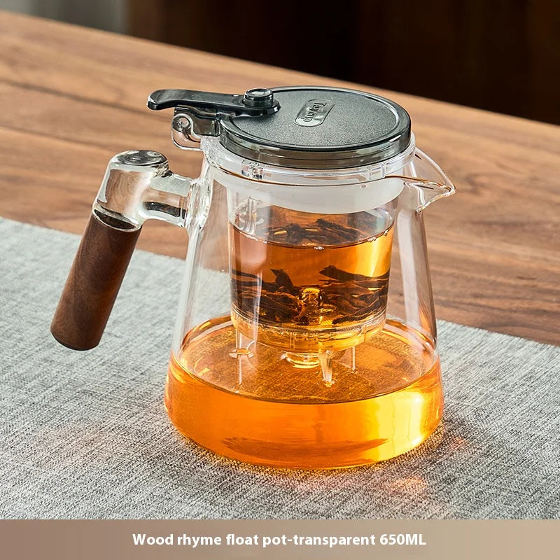 Gianxi Elegant Cup Tea Pot One Click Tea Separation Large Capacity Household Lazy Glass Tea Set 0