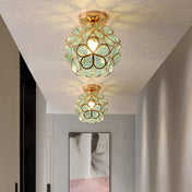 Glass Flower Ceiling Lamp | Elegant Ceiling Light Fixture | Modern Flush Mount Ceiling Light | Decorative Home Lighting | Stylish Ceiling Lights - Zardee-1