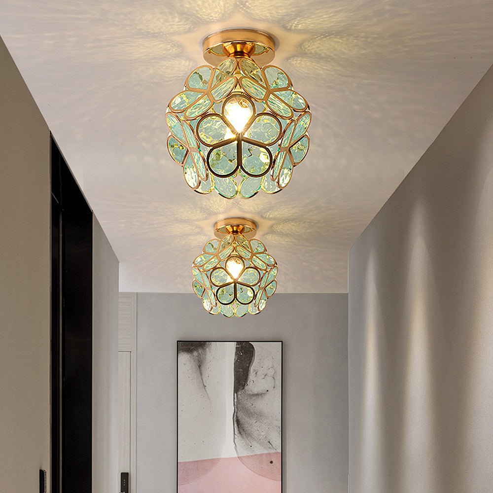Variant image for Glass Flower Ceiling Lamp | Elegant Ceiling Light Fixture | Modern Flush Mount Ceiling Light | Decorative Home Lighting | Stylish Ceiling Lights - Zardee-1