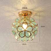 Glass Flower Ceiling Lamp | Elegant Ceiling Light Fixture | Modern Flush Mount Ceiling Light | Decorative Home Lighting | Stylish Ceiling Lights - Zardee-6
