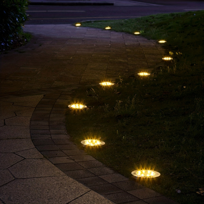 Ground-Embedded Solar Lights | Stainless Steel Solar Garden Lights | Solar Lights Outdoor | LED Pathway Lighting | Weatherproof Landscape Lights - Zardee-4