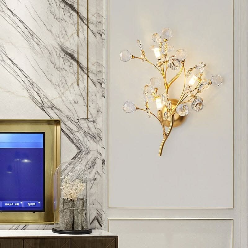 SylvanGlow Nature Inspired LED Wall Lamp With Delicately Crafted Metal Branch And Soft Ambient Glow