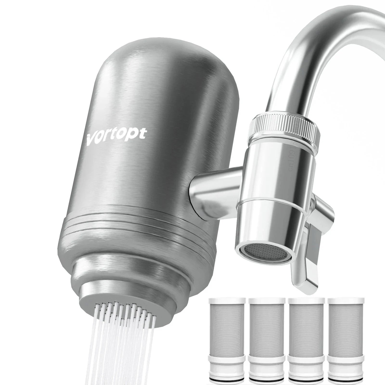 HOMEFISH Stainless Steel Faucet Tap Water Filter Purifier System, NSF Certified Reduces Lead, Chlorine & Bad Taste Kitchen 0