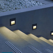 Square LED Wall Light For Stairs Recessed Outdoor Fixture Exterior Use For Exterior Spaces