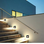 Square LED Wall Light For Stairs Recessed Outdoor Fixture Exterior Use For Exterior Spaces