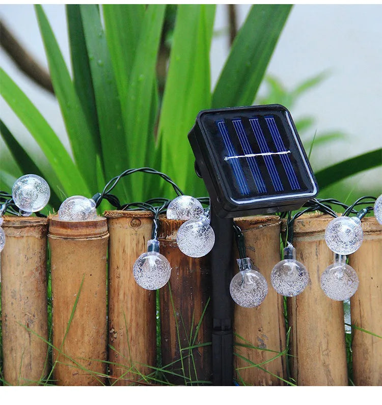 Solar LED Outdoor Globe Bulb String Lights For Patios, Gardens, And Walkways, Decorative Outdoor Lighting