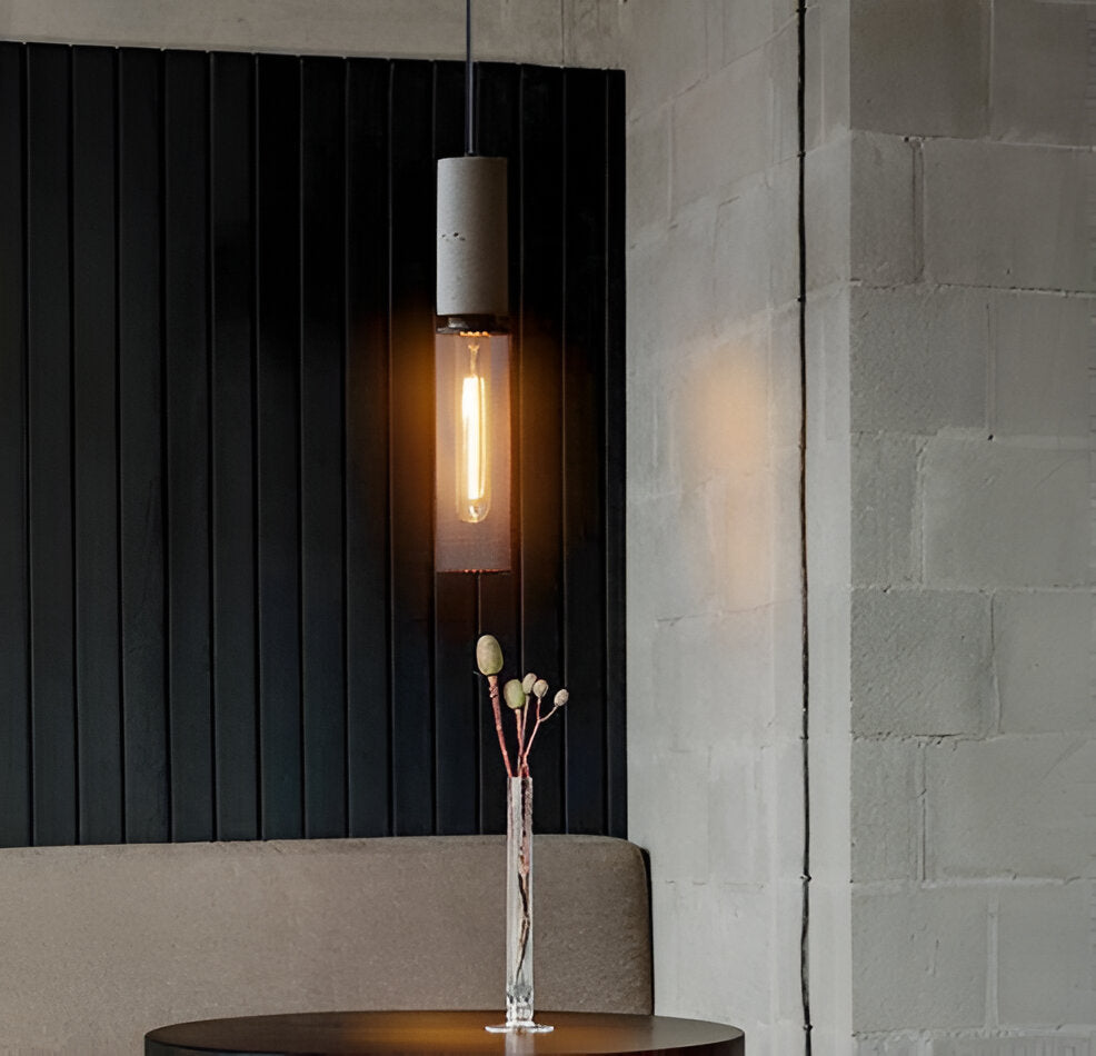 Lámpara Colgante Rústica de Piedra