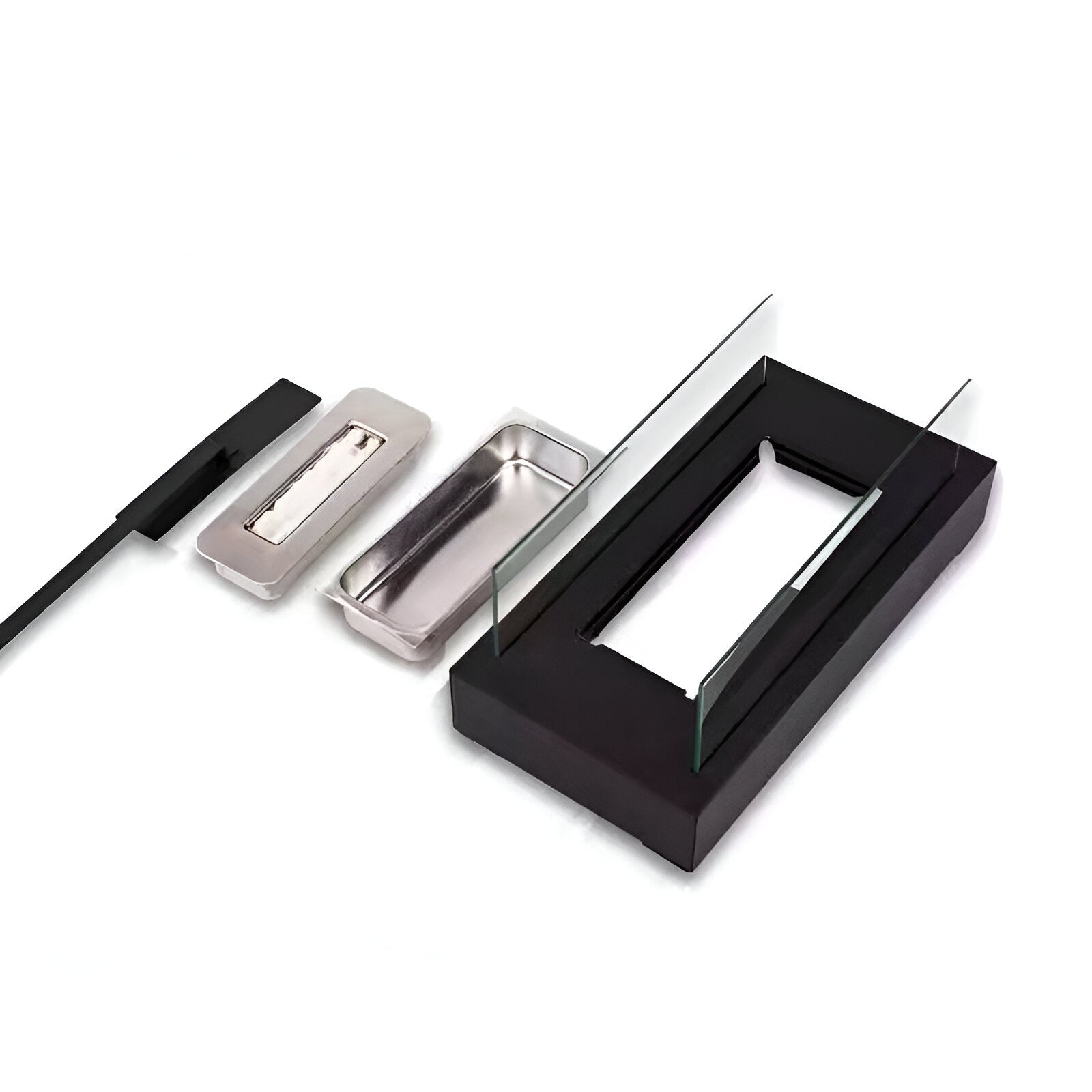 Rectangular Tabletop Bioethanol Fireplace With Glass Panels For Modern Homes Contemporary Living Space Decor