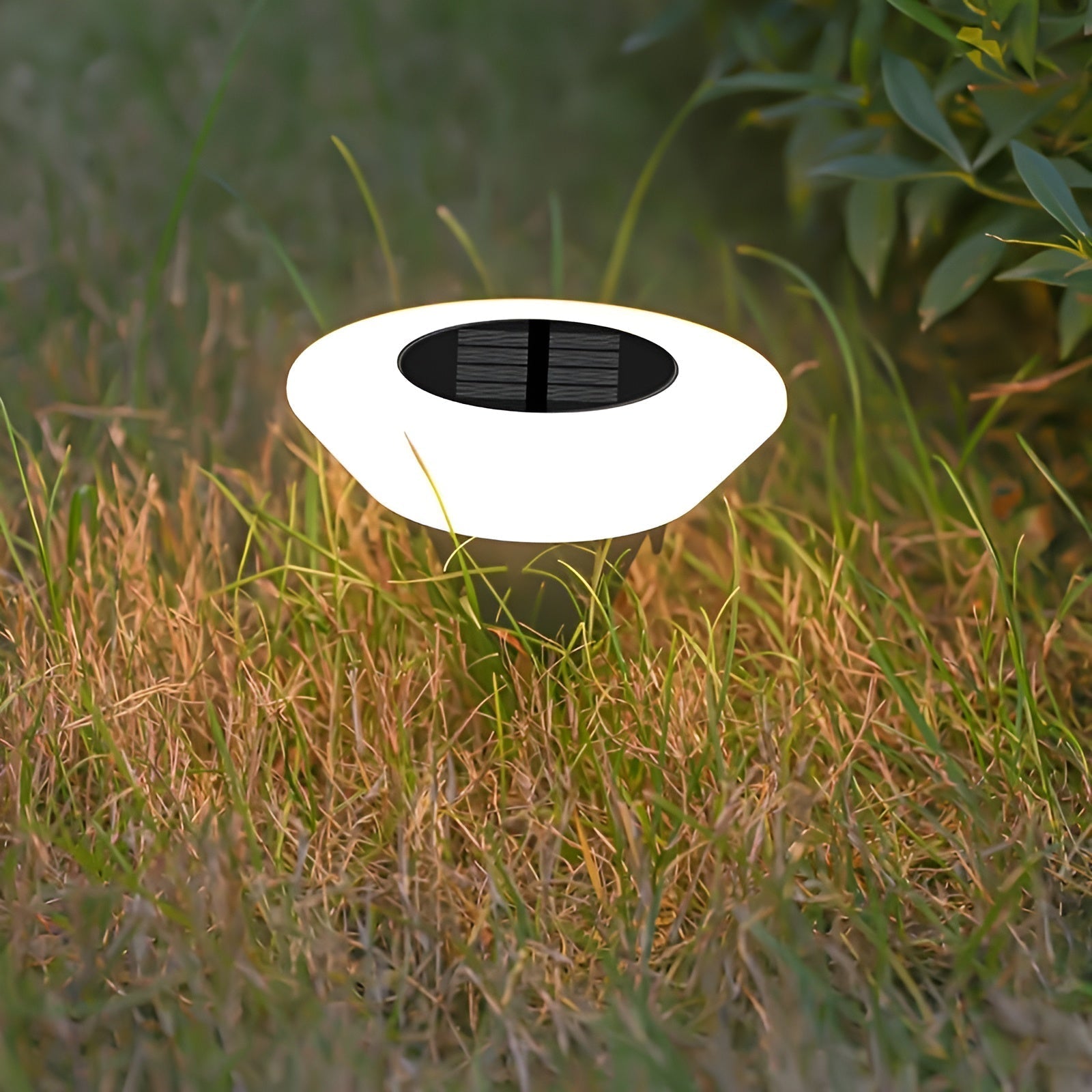 Runde LED-sti-lys med solenergi til udendørs haver og gangstier langs kanter og indkørsler