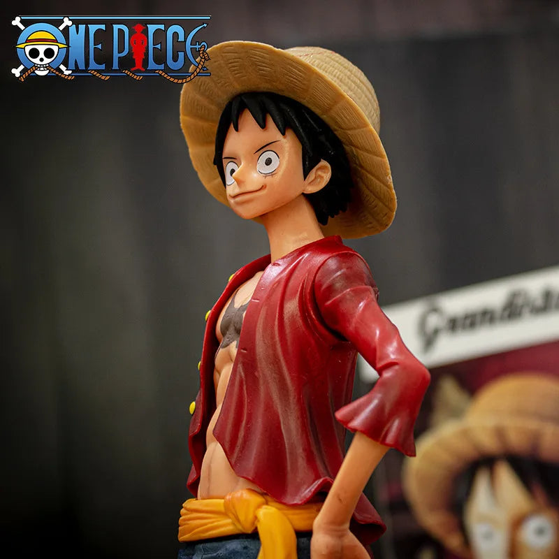 Hot 28cm  One Piece Anime Figure Confident Smiley Luffy Three Form Face Changing Doll Action Figurine Model Toys  Kits 2