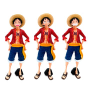 Hot 28cm  One Piece Anime Figure Confident Smiley Luffy Three Form Face Changing Doll Action Figurine Model Toys  Kits 4