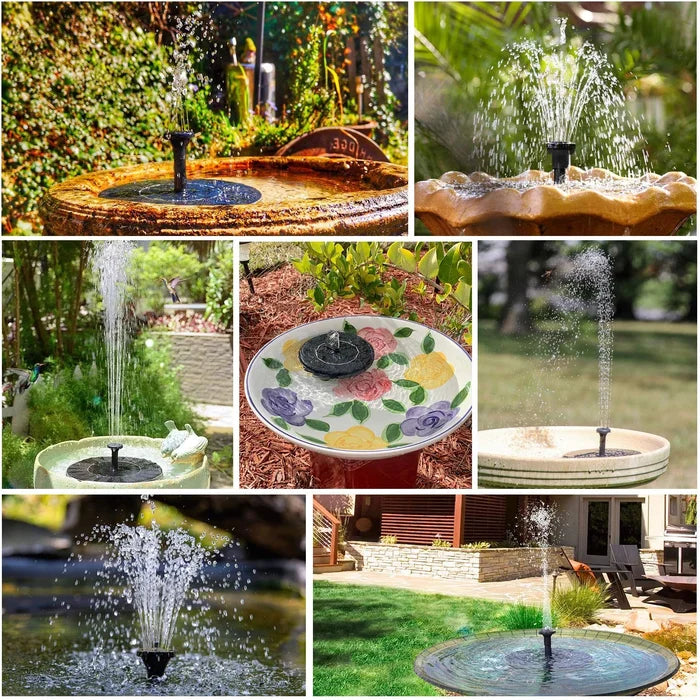 🔥Hot Sales 56% OFF🔥Solar Fountain, Solar Powered Bird Bath Fountain Pump with 4 Nozzles 1.4W Solar Panel Kit Water Pump, Outdoor Watering Submersible Pump for Pond, Pool, Garden, Fish Tank 1