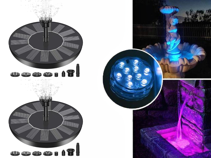 🔥Hot Sales 56% OFF🔥Solar Fountain, Solar Powered Bird Bath Fountain Pump with 4 Nozzles 1.4W Solar Panel Kit Water Pump, Outdoor Watering Submersible Pump for Pond, Pool, Garden, Fish Tank 10