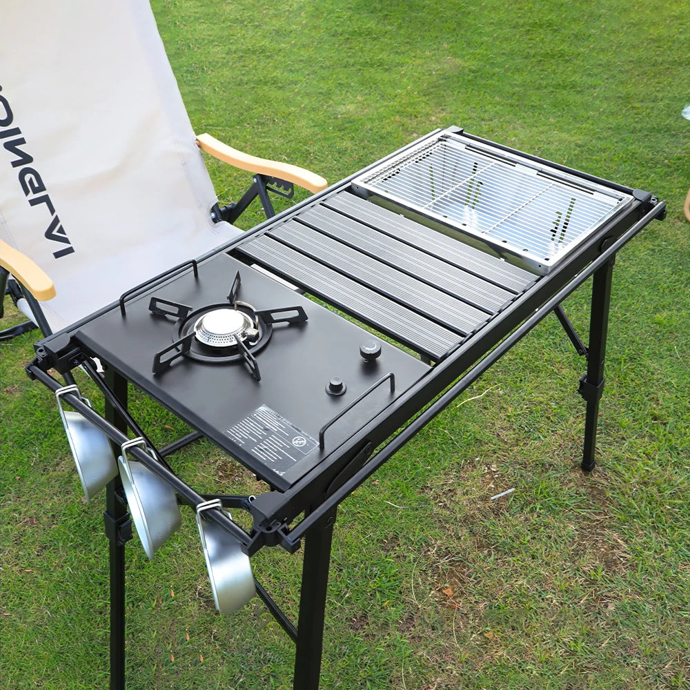 IGT Tactical Table Spliceable Portable Outdoor Camping Aluminum Alloy Lightweight Folding Picnic Hiking Table Portable BBQ Table 1