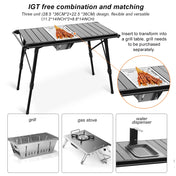 IGT Tactical Table Spliceable Portable Outdoor Camping Aluminum Alloy Lightweight Folding Picnic Hiking Table Portable BBQ Table 5