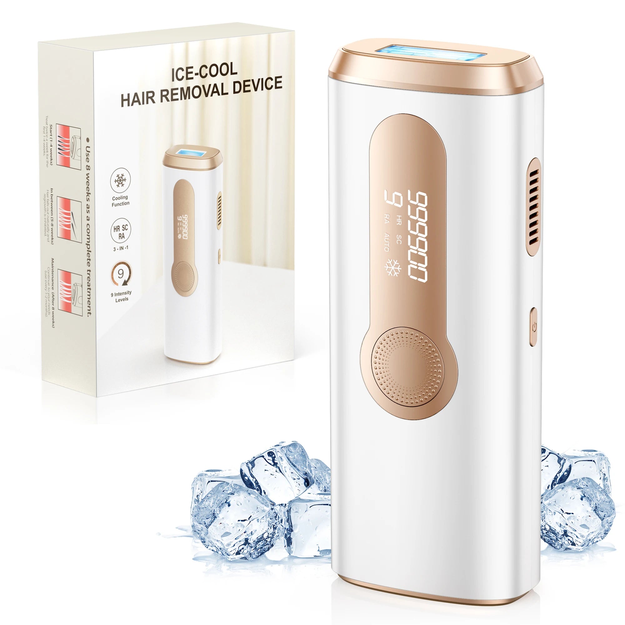 IPL Laser Hair Removal Device Ice-Cooling 3 in 1 Painless 16J Photoepilator Permanent Whole Body Home Treament For Men and Women 0