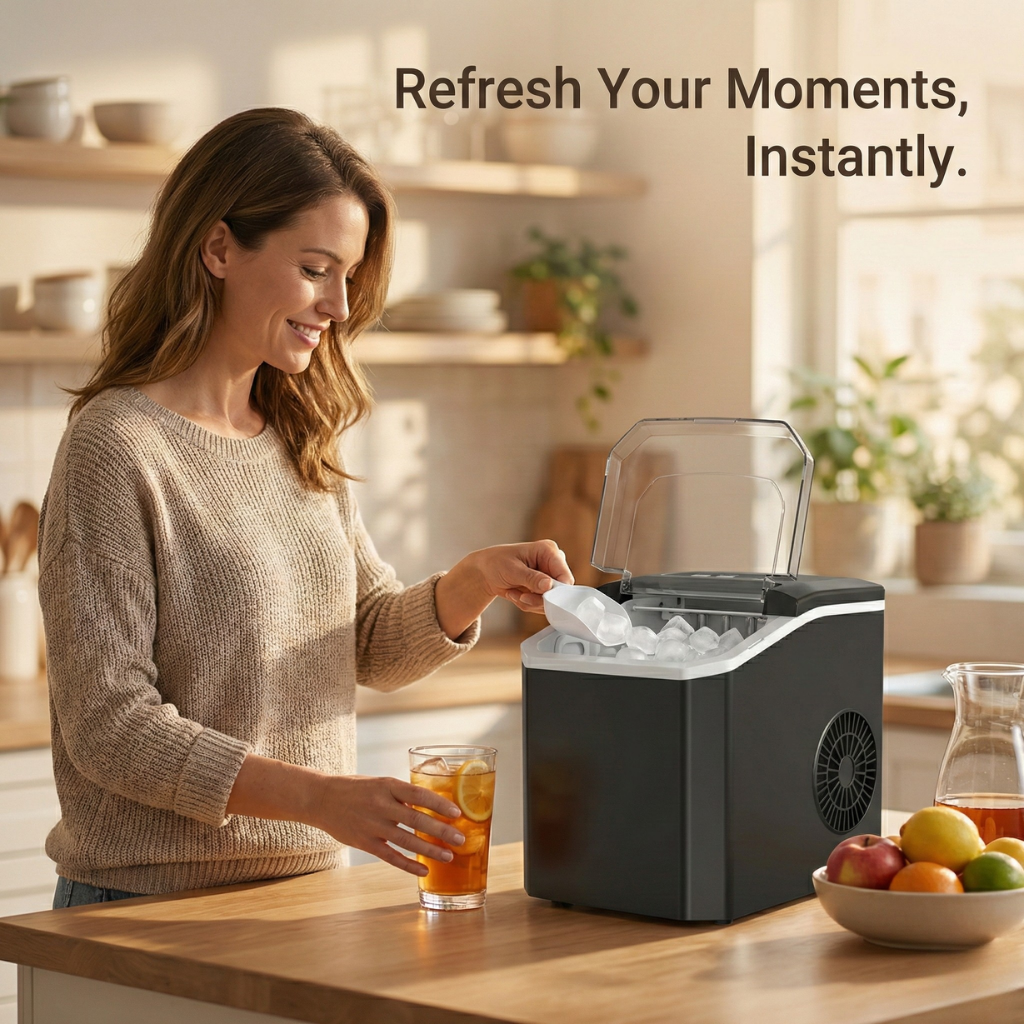 Ice Maker with Self-Cleaning and Portable Design 2