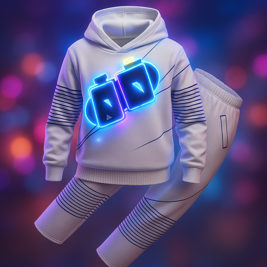 IllumiGlow DJ Costume Set with LED Helmet for Parties and Festivals 0