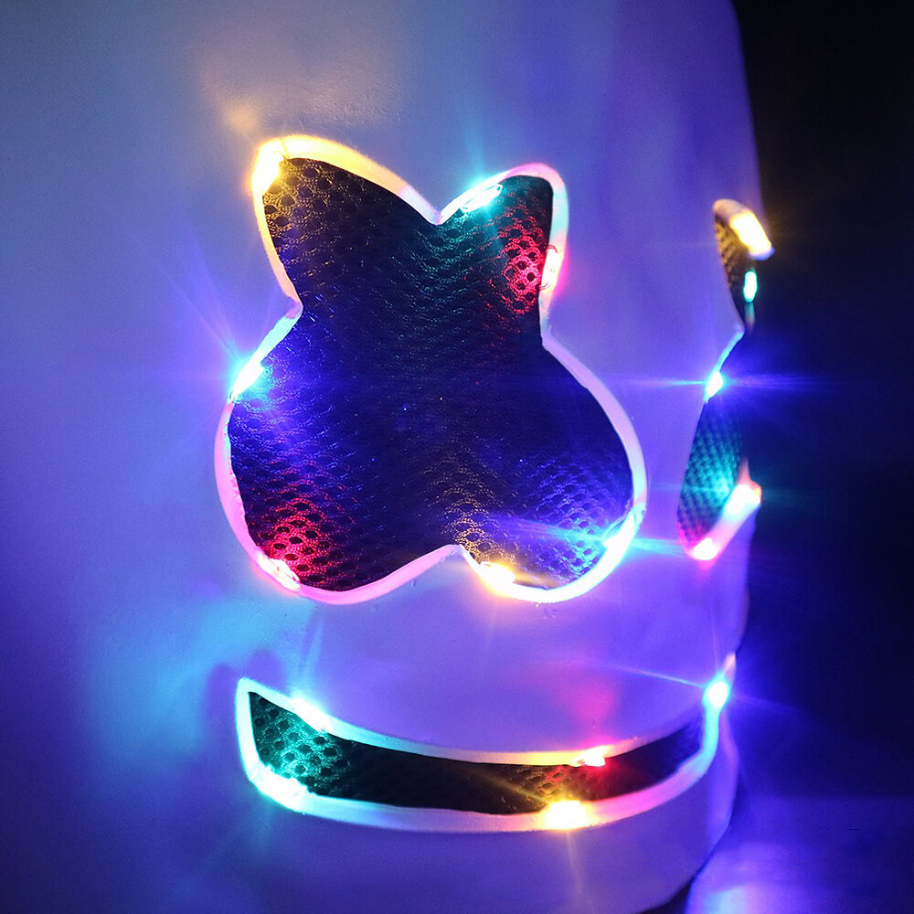 IllumiGlow DJ Costume Set with LED Helmet for Parties and Festivals 4