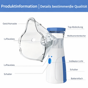 Bärbar ultraljudsnebulisator för barn och vuxna, kompakt handhållen terapienhet