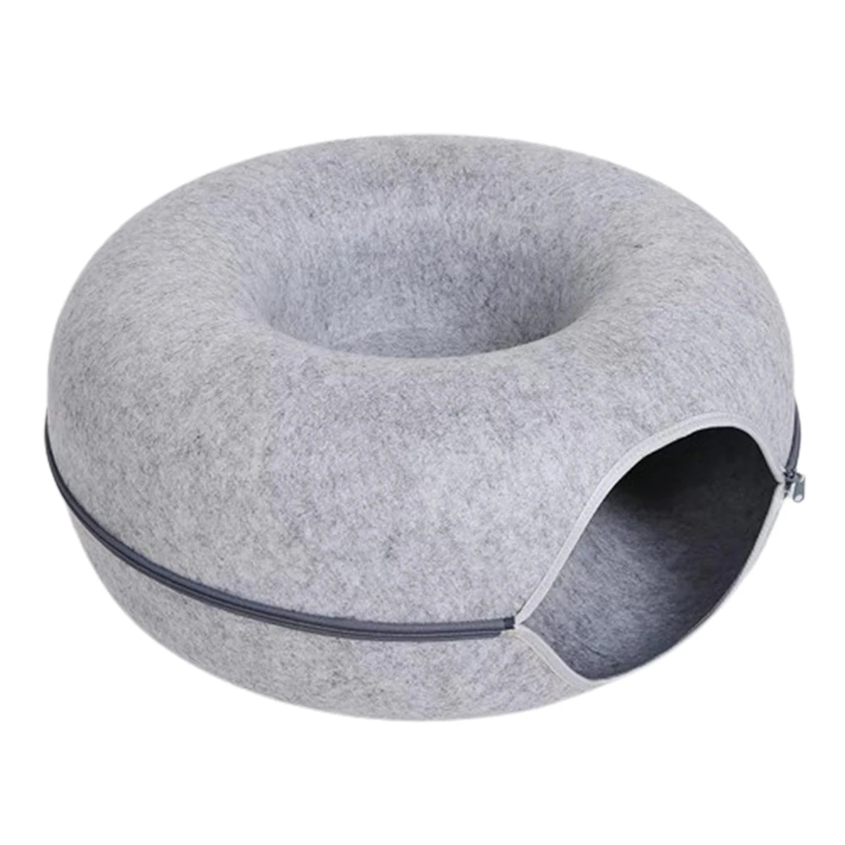 Interactive Round Small Cat Tunnel Nest Felt Kittens Bed House Scratcher Cat Donut Sleeping Pet Toy for Cats 7