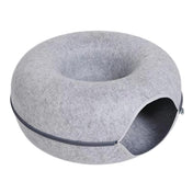 Interactive Round Small Cat Tunnel Nest Felt Kittens Bed House Scratcher Cat Donut Sleeping Pet Toy for Cats 7