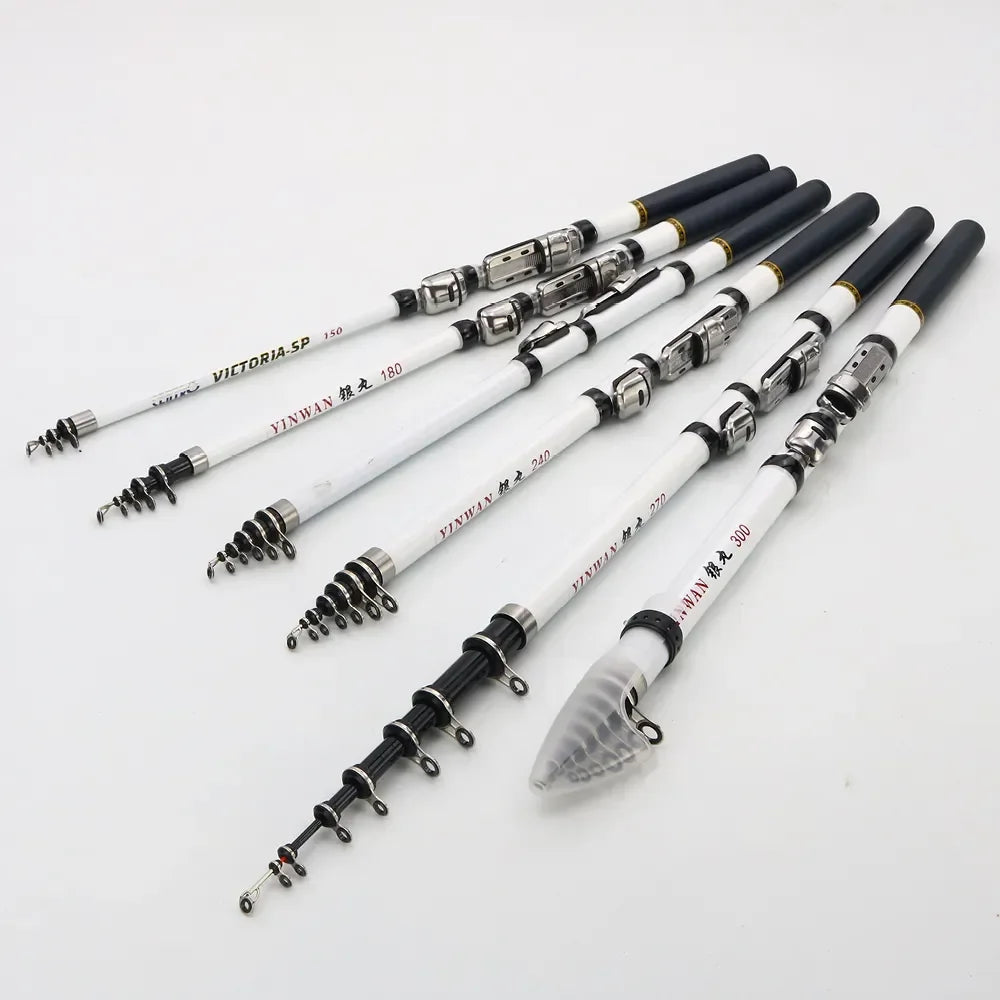 JOSBY Carbon Fiber Spinning Fishing Rod Telescopic Mini Pole 3M 2.7M 2.4M 2.1M 1.8M 1.5M Fish Gear Tackle High Quality 2