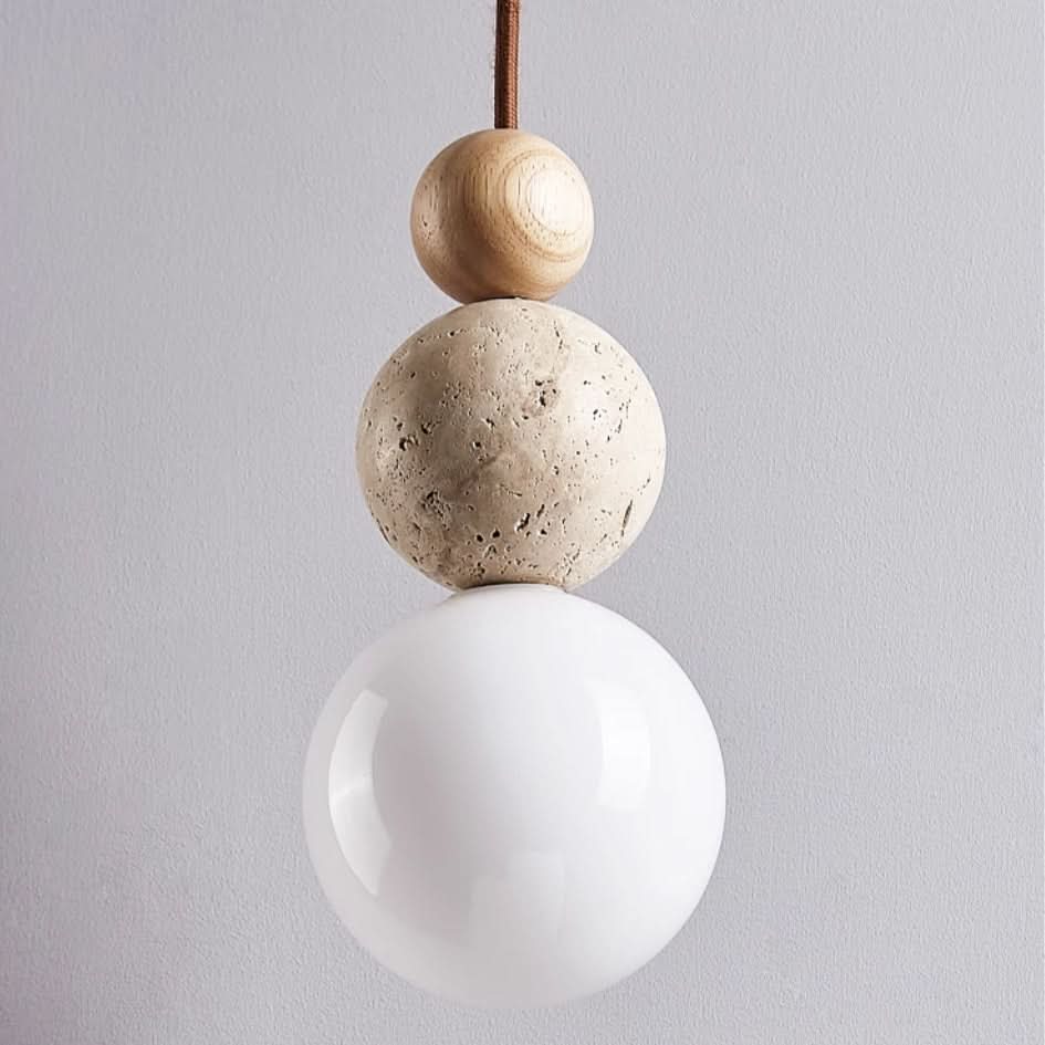 Naturlig lavasten travertin pendel til spisestue dekoration rustik moderne lampearmatur lampe