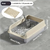 KEMORELA EXtra Large Stainless Steel Cat Litter Box with Lid - Enclosed LitterPan High-Sided Resistant Leak-Proof Cat Litter Mat 11