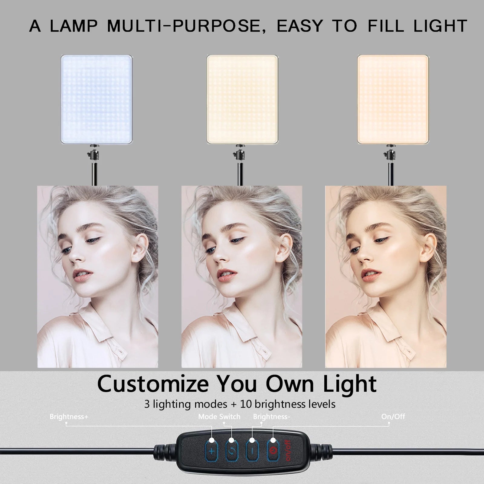 LED Video Lights Conference Photography Lighting Selfie Light Photo Studio Lamp With Tripod for Shoot Live Streaming TikTok Zoom 4