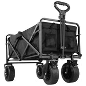 Large Weight Capacity Heavy Duty Wagon Cart Folding Wagon for Outdoor Garden Beach wagon Camping Equipment with Cup Holders 0