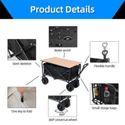 Large Weight Capacity Heavy Duty Wagon Cart Folding Wagon for Outdoor Garden Beach wagon Camping Equipment with Cup Holders 1