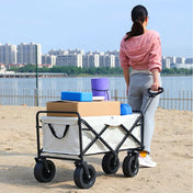 Large Weight Capacity Heavy Duty Wagon Cart Folding Wagon for Outdoor Garden Beach wagon Camping Equipment with Cup Holders 4