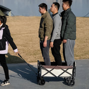 Large Weight Capacity Heavy Duty Wagon Cart Folding Wagon for Outdoor Garden Beach wagon Camping Equipment with Cup Holders 5